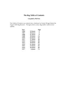 RAG Table of Contents Consolidate