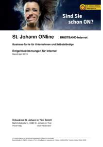 St. Johann ONline  BREITBAND-Internet Business-Tarife für Unternehmen und Selbstständige