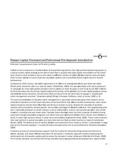 Human Capital–Personnel and Professional Development: Introduction  •6• National Comprehensive Center for Teacher Quality