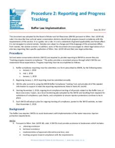 Buffer Law Implementation Procedure 2:  Reporting and Progress Tracking