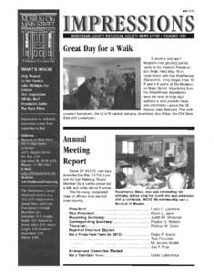 MAY[removed]WASHTENAW COUNTY HISTORICAL SOCIETY NEWSLETTER· FOUNDED 1857 Great Day for a Walk Sunshine and warm