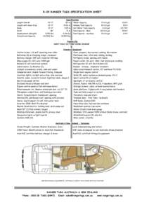 R-29 RANGER TUGS SPECIFICATION SHEET  Length Overall Length with Swim Step Beam Draft