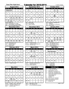 Calendar for[removed]Torrey Pines High School August 2013 Sun Mon
