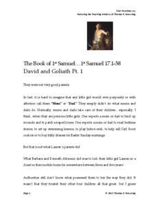 Microsoft Word - Lesson[removed]Samuel 17.1-58_ David and Goliath_Part One