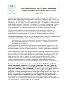 111th United States Congress / Dodd–Frank Wall Street Reform and Consumer Protection Act / Presidency of Barack Obama / United States Consumer Financial Protection Bureau / CFPB / Article One of the United States Constitution / Government / Financial economics / Economics / United States federal banking legislation / Late-2000s financial crisis / Systemic risk