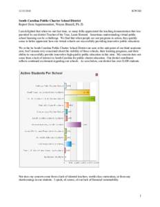 [removed]SCPCSD South Carolina Public Charter School District Report from Superintendent, Wayne Brazell, Ph. D.