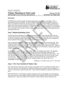 Timber Planning on State Land DEPARTMENT OF NATURAL RESOURCES --  February 25, 2013