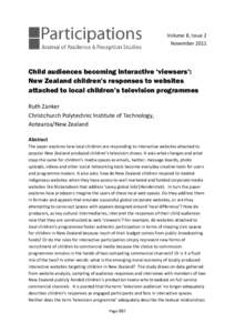 .  Volume 8, Issue 2 NovemberChild audiences becoming interactive ‘viewsers’: