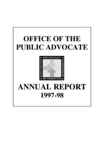 OFFICE OF THE PUBLIC ADVOCATE ANNUAL REPORT[removed]