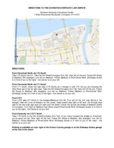 Directions to Covington Kentucky Law Update