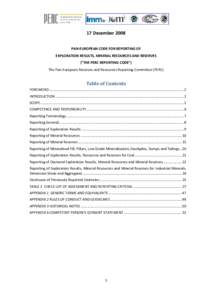 Mineral resource classification / Mineral exploration / Mining engineering / Economics / National Instrument 43-101 / Mining / Ore / Venmyn Rand / Economic geology / Mineral economics / Geology