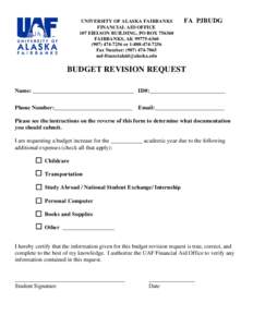 Microsoft Word - Budget Revision Request Form