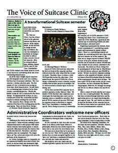 The Voice of Suitcase Clinic www.suitcaseclinic.org Suitcase Shelter to open at the end of this year (pg 2)