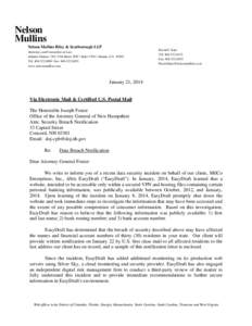 Nelson Mullins Nelson Mullins Riley & Scarborough LLP Attorneys and Counselors at Law Atlantic Station[removed]17th Street, NW / Suite[removed]Atlanta, GA[removed]Tel: [removed]Fax: [removed]