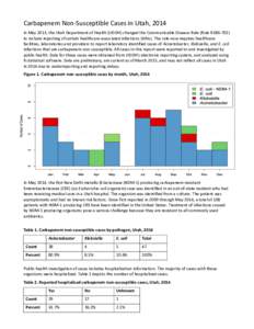 Carbapenem Non-Susceptible Cases in Utah, 2014 In May 2013, the Utah Department of Health (UDOH) changed the Communicable Disease Rule (Rule R386-702) to include reporting of certain healthcare-associated infections (HAI