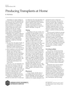 Producing Transplants at Home