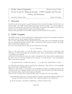 Cryptographic protocols / Electromagnetism / Garbled circuit / Secure multi-party computation / IP / Theory of computation / NC / Electronic circuit / Applied mathematics / Commitment scheme