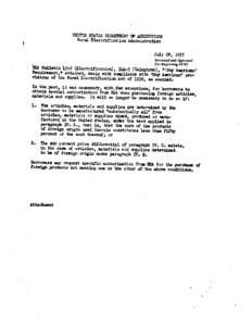 Rural electrification / Title 7 of the United States Code / United States Department of Agriculture / Government / Politics of the United States / Agriculture / Electric power distribution / Rural Utilities Service / Rural Electrification Act