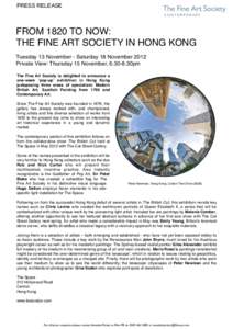 FAS Presents 200 Years, Hong Kong - Press Release