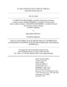 IN THE UNITED STATES COURT OF APPEALS FOR THE FIFTH CIRCUIT NO[removed]CATHRYN ELAINE HARRIS, on behalf of herself and all others similarly situated; MARIO HERRERA, on behalf of himself and all