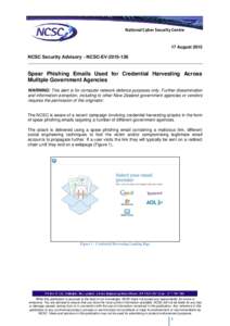 National Cyber Security Centre  17 August 2015 NCSC Security Advisory - NCSC-EV