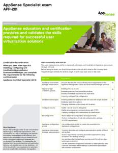 AppSense Specialist exam APP-201 AppSense training  AppSense education and certification
