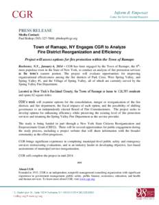 Town of Ramapo Fire District Reorganization & Efficiency Project