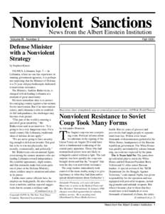 Nonviolent Sanctions News from the Albert Einstein Institution Volume III Number 2  Fall 1991