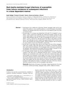 Bark beetle-mediated fungal infections of susceptible trees induce resistance to subsequent infections in a dose dependent manner