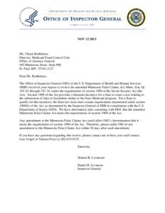 Minnesota State False Claims Act Letter