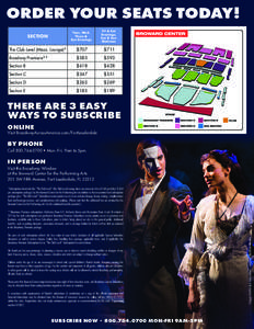 Entertainment / Ticket / Club seating / Broadway theatre / Fee / Pay television / Performing arts / Broward Center for the Performing Arts / Florida / Subscription business model