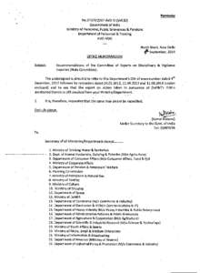 Reminder No[removed]AVD-III (Vol.10) Government of India Ministry of Personnel, Public Grievances & Pensions Department of Personnel & Training AVD-lV(A)