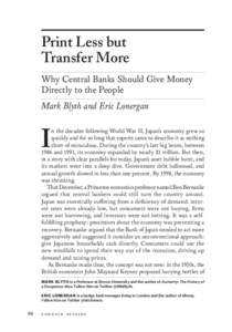 Print Less but Transfer More Why Central Banks Should Give Money Directly to the People Mark Blyth and Eric Lonergan