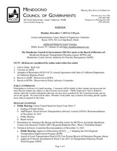 MCOG Board Meeting Agenda for December 2015