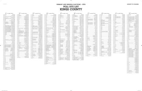 PRIMARY AND GENERAL ELECTIONS – 2014  Line 112-CI-14 (SUBJECT TO CHANGE)