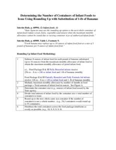 Microsoft Word - Determining Issuance of Infant foods with 1lb banana substitution.doc