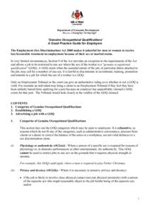 Discrimination / Prejudices / Employment Tribunal / Employment / Sexism / Human behavior / Ethics / United Kingdom labour law / Genuine Occupational Qualification / United Kingdom