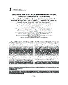 The Auk 125(3):758–768, 2008  The American Ornithologists’ Union, 2008�� ������. Printed in USA.  Forty-ninth Supplement to the American Ornithologists’