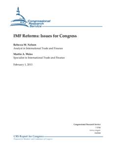 IMF Reforms: Issues for Congress