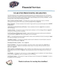 Microsoft Word - 1 Year End Processing Deadlines Campus-wide_2014