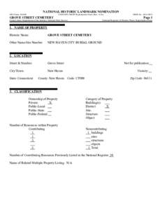 NATIONAL HISTORIC LANDMARK NOMINATION NPS Form[removed]USDI/NPS NRHP Registration Form (Rev[removed]GROVE STREET CEMETERY