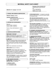 MATERIAL SAFETY DATA SHEET Emergency Phone: Clarke Mosquito Control Products, Inc. 110 E. Irving Park Rd Roselle, ILUSA