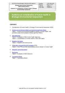 SCOTTISH ENVIRONMENT PROTECTION AGENCY Strategic Environmental Assessment SEPA Guidance Note 5 Identifier: Page no:
