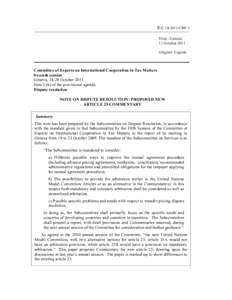 E/C[removed]CRP.3 Distr.: General 11 October 2011 Original: English  Committee of Experts on International Cooperation in Tax Matters