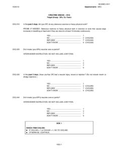 Creatine Kinase Questionnaire