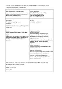 Prescribed Form for Posting of Basic Information and Financial Standing of Account Holder on Internet 1. Non-Financial Information as of 31 Dec 2012 Name of Organisation: Asian Film Archive Address: 3 Changi South Street