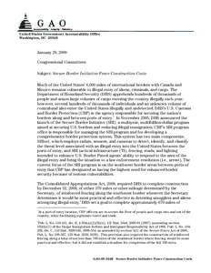 GAO-09-244R Secure Border Initiative Fence Construction Costs