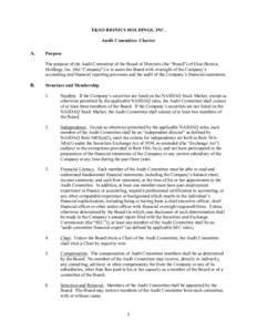 EKSO BIONICS HOLDINGS, INC. Audit Committee Charter A.  Purpose