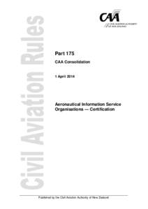 CAA Consolidation, Civil Aviation Rules, Part 175