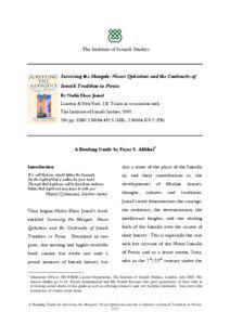 The Institute of Ismaili Studies  Surviving the Mongols: Nizari Quhistani and the Continuity of